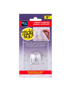 Colgador adherente reutilizable 80x62mm transparente 1291-0-000 (blister) inofix 2