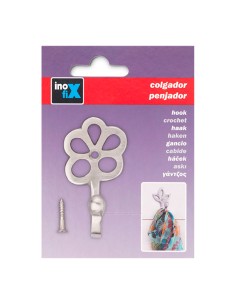 Colgador de laton modelo flor niquel (blister) 2