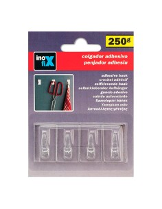 Colgador adhesivo clasico transparente 2075-0-000 (blister 4 unid.) inofix 2
