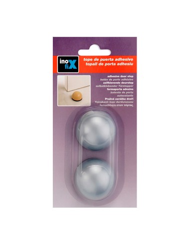 Tope adhesivo flexible gris metalizado (blister...
