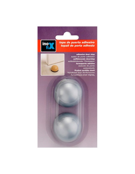 Tope adhesivo flexible gris metalizado (blister 2 unid.) inofix