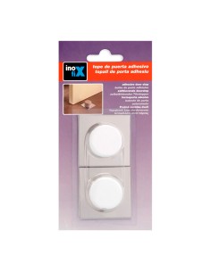 Tope adhesivo blanco-cromo (blister 2 unid.) inofix 2