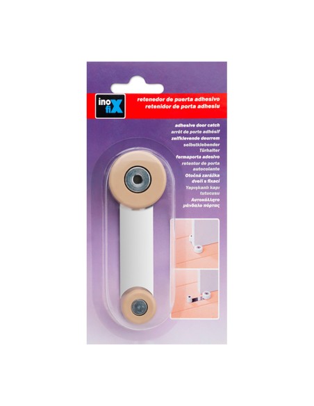 Tope retenedor giratorio metalico beige (blister) inofix