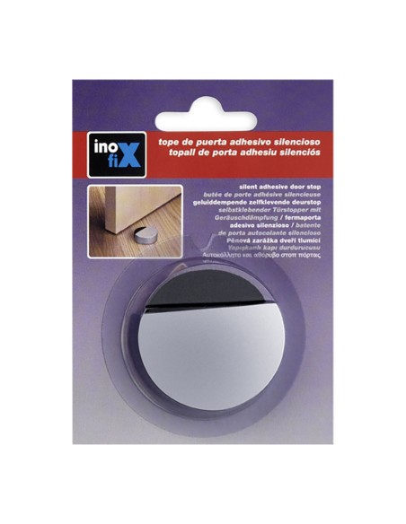 Tope adhesivo silencioso cromo mate (blister) inofix
