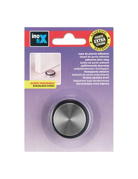Tope adhesivo cilindrico acero inoxidable extra fuerte (blister) inofix