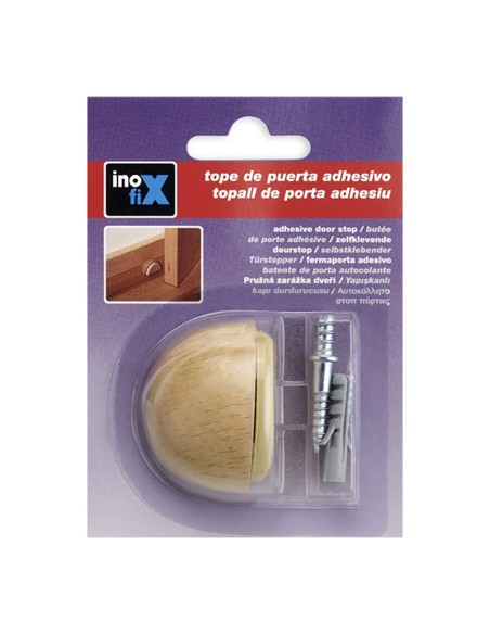 Tope adhesivo y tornillo haya (blister) inofix