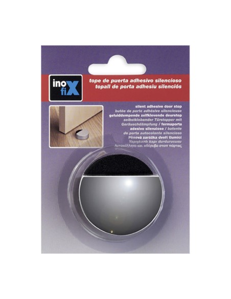 Tope adhesivo silencioso cromado (blister) inofix