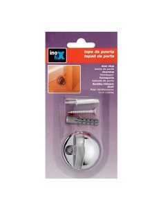 Tope de puerta metalico con tornillo cromado (blister) inofix 2