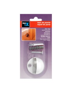Tope puerta metalico con tornillo blanco (blister) inofix 2
