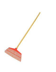 Rastrillo de césped 44 x 23 x 116 cm color naranja