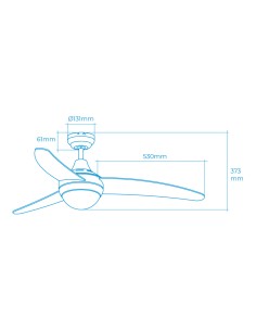 Ventilador de techo modelo egeo. color blanco. potencia: 60w aspas: ø122cm con mando a distancia edm 2