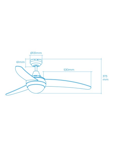 Ventilador de techo modelo egeo. color blanco. potencia: 60w aspas: ø122cm con mando a distancia edm