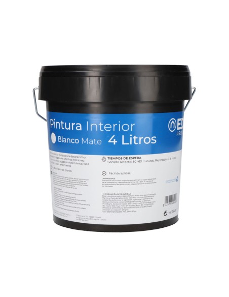 Pintura plastica blanca mate interior 4 l