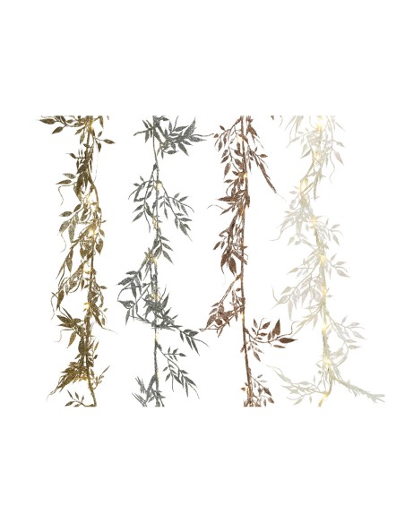 Guirnalda a pilas fija 30 microleds decorativa hojas luz blanco calido 2m colores / modelos surtidos