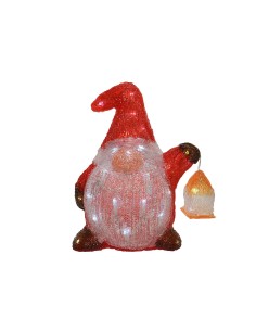 Figura gnomo 40 leds acrilico exterior 25x17x29cm