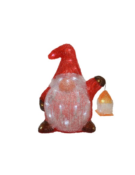 Figura gnomo 40 leds acrilico exterior 25x17x29cm