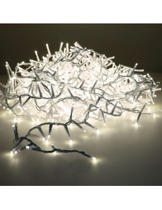 Guirnalda led compact parpadeante blanco calido 750 leds cable transparente 21m