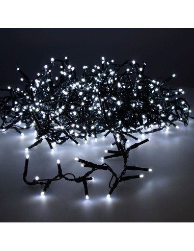 Guirnalda led compact parpadeante exterior blanco frio 21m 750 leds cable verde