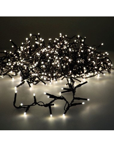 Guirnalda led compact parpadeante exterior blanco calido 750 leds cable verde 21m