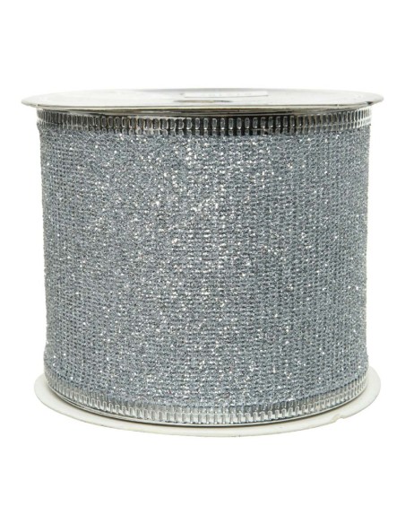 Lazo con purpurina plata 6,3x270cm