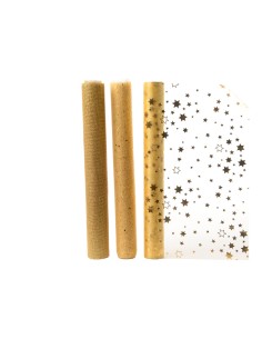 Camino de mesa de organza 3 modelos surtidos dorados 200x35cm