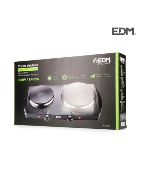 Cocina electrica 2 fuegos ce/a13 1400 w negra