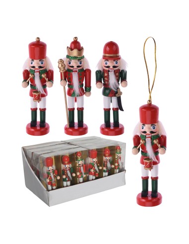 Muñeco cascanueces de madera set de 3 piezas 4x3x12,5cm colores / modelos surtidos