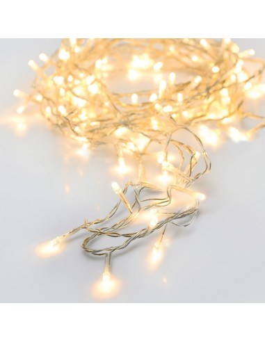 Guirnalda a pilas multifuncion 48 leds cable transparente luz blanco calido 4m