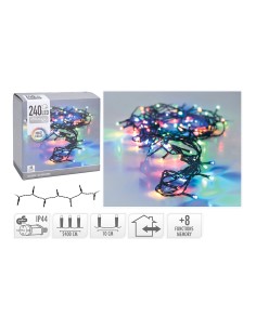 Guirnalda multifuncion 240 leds multicolor 220v ip44 21m 2