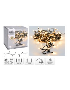Guirnalda multifuncion 480 leds blanco calido 220v ip44 39m 2