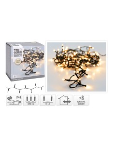 Guirnalda multifuncion 320 leds blanco calido 220v ip44 27m 2
