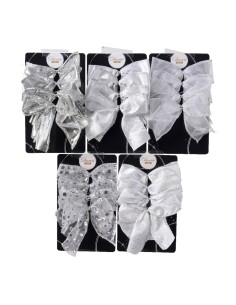 Lazos de poliester plata para decoración surtidos