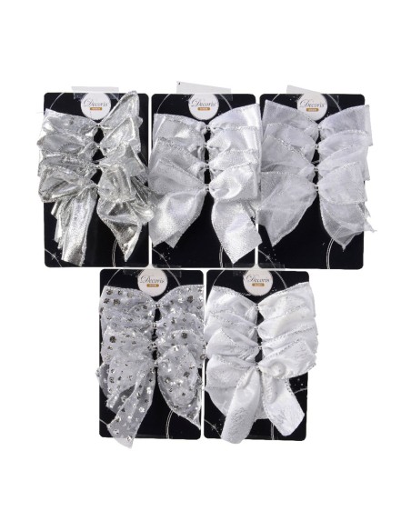 Lazos de poliester plata para decoración surtidos