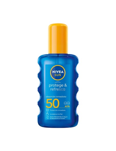 Loción solar invisible nivea sun f50 spray protege y refresca 200ml