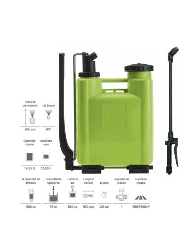 Pulverizador / vaporizador mochila 15 l