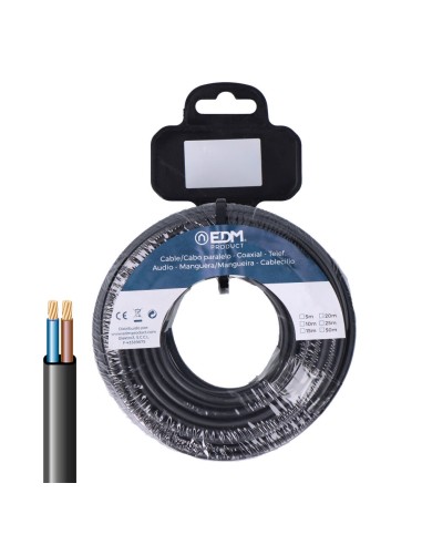 Carrete manguera plana h05vvh2-f 2 x 1,00 mm² negra, 15 m