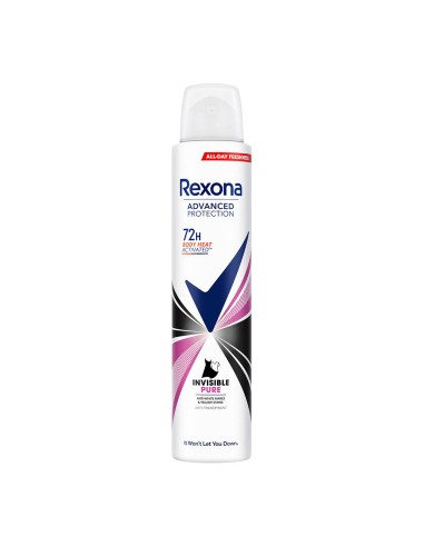 Desodorante rexona spray 200ml invisible pure