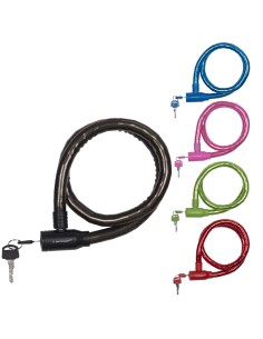 Candado de cable ø18mm 65cm colores surtidos