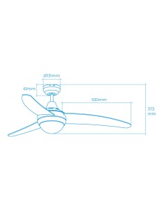 Ventilador de techo modelo egeo. color cromado potencia: 60w aspas: ø122cm con mando a distancia edm 2
