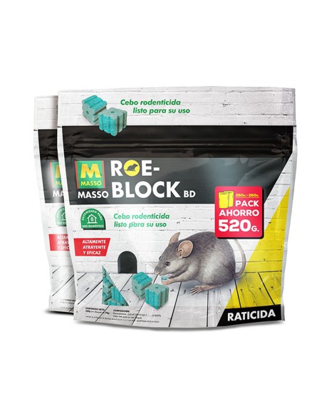 Raticida roe-block 260 g + 260 g