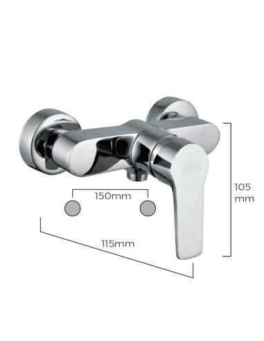 Grifo monomando de ducha empotrado serie altea