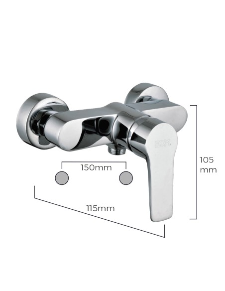 Grifo monomando de ducha empotrado serie altea