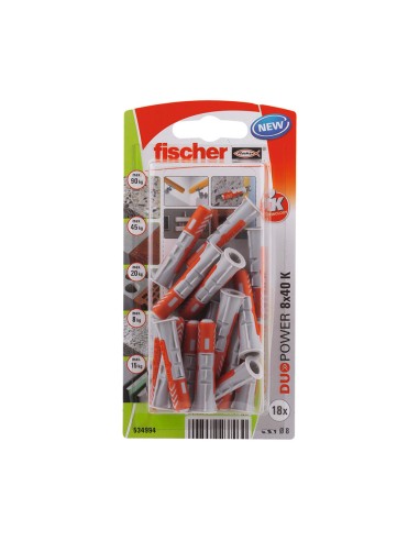 Taco duopower ø8 x 40 mm, blister 18 uds