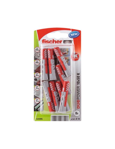 Taco duopower ø10 x 50 mm, blister 8 uds