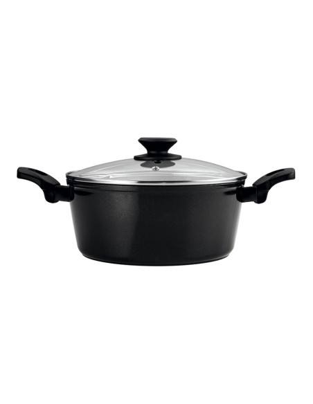 Set 2 sartenes + 1 olla vivant negra aluminio, medidas: sartenes ø20 / ø24 cm y olla ø24 cm