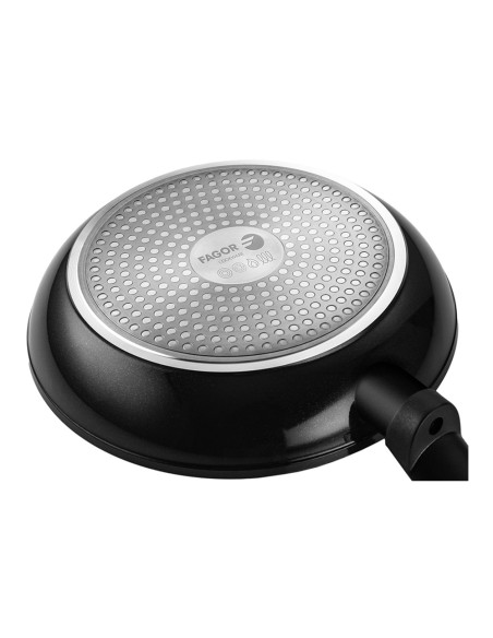 Set 2 sartenes + 1 olla vivant negra aluminio, medidas: sartenes ø20 / ø24 cm y olla ø24 cm