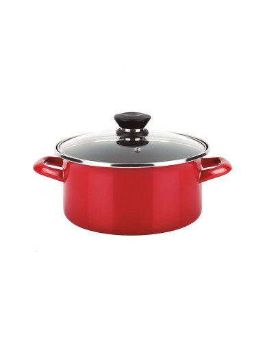 Olla optimax + tapa roja acero aisi 430 ø24 x 13 cm