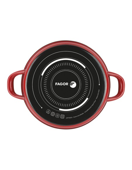 Tartera optimax roja acero esmaltado aisi 430 ø26 cm
