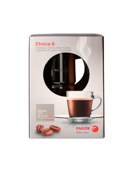 Cafetera etnica de acero inoxidable 18 / 10, 6 tazas