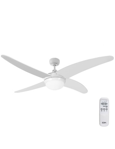 Ventilador de techo modelo caspio. color blanco. potencia: 60w aspas: ø132cm con mando a distancia edm
